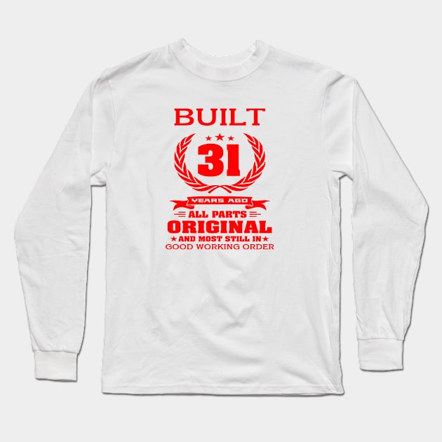 31st Birthday Long Sleeve T-Shirt by A Zee Marketing